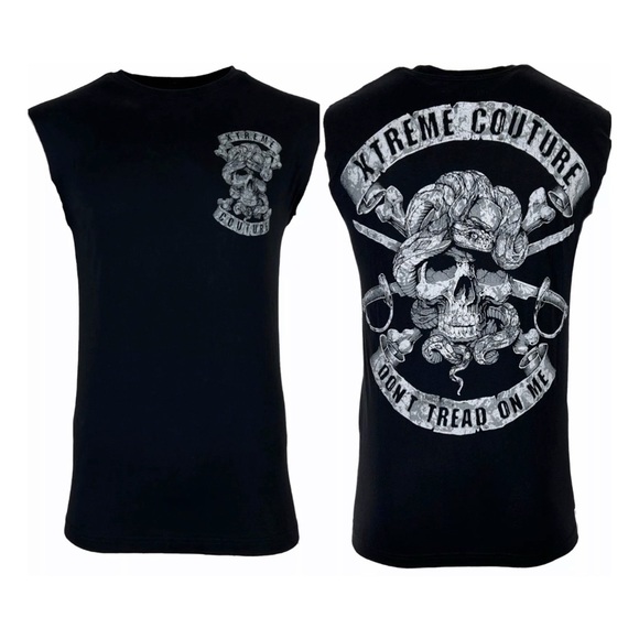 Xtreme Couture Men's T-shirt DON'T TREAD MUSCLE TEE Sleeveless Black - Picture 4 of 8
